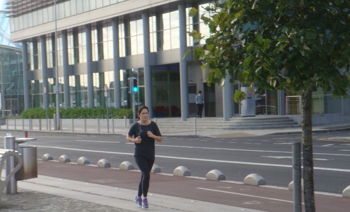 Como em muitas areas de Dublin, presen�a constante de corredores