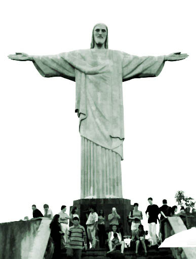 Est�tua do Cristo Redentor, no alto do Corcovado.