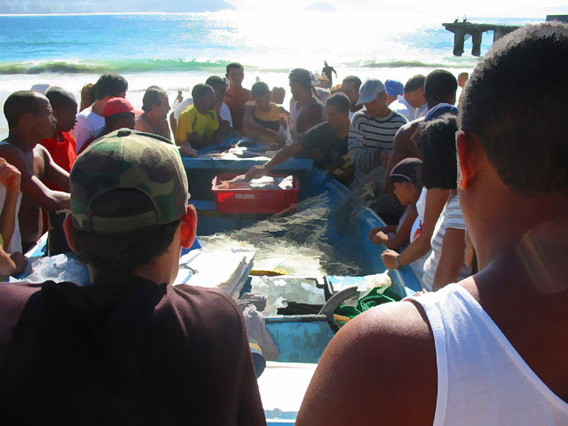 Col�nia de pescadores em Copacabana - Posto Seis