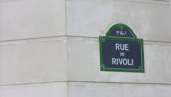Placa indicativa da rue Rivoli